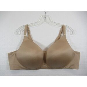 Cacique Lightly Lined No Wire Bra 44C Beige Wireless Satin